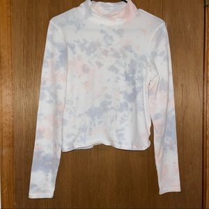 Tye Dye Mock Neck Long Sleeve Top
